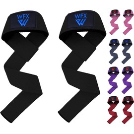 Weight Lifting Straps Wrist Support Padded Neoprene Gym Cross Training Hand Bar Weightlifting Straps Fitness Bodybuilding Power Exercise Grips Deadlift Men Women (Black)