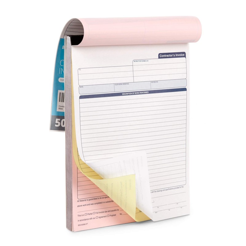 Blue Summit 50 Contractor Invoice Receipt Books, Estimate Book Contractor