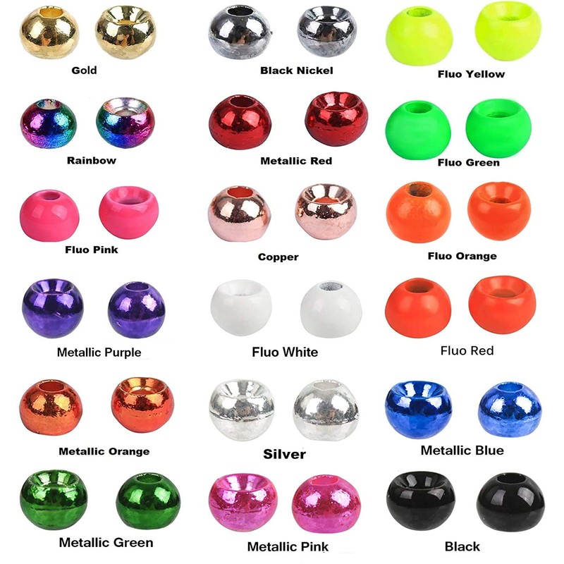 M MAXIMUMCATCH Maxcatch 100pcs Round Tungsten Beads for Fly Tying