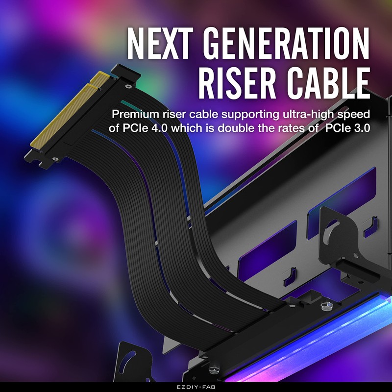EZDIY-FAB PCIe 4.0 GPU Support Bracket, Vertical GPU Holder Multi-Angle