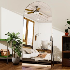 HARRITPURE 76"x34" Silver Full Length Mirror Arch Floor Mirrors with Aluminum Alloy Frame Free-Standing Wall Mounted or Leaning Large Bedroom Dressing Mirror Modern & Contemporary Decor for Home