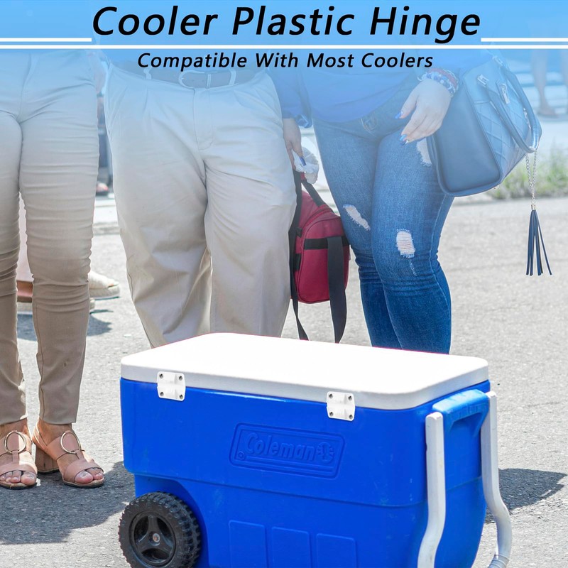 4 Set Cooler Plastic Hinges with Screws Set, Cooler-Hinges Replacement