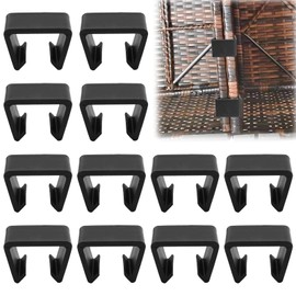 12 Pcs Rattan Furniture Clips,Garden Wicker Sofa Connectors Heavy Duty Sectional Fasteners for Outdoor Patio Chair, Plastic Couch Alignment Clips for Rattan Furniture and Modular Seating