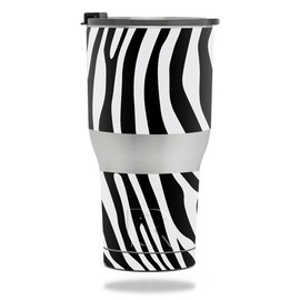 MightySkins Skin Compatible with RTIC Tumbler 30 oz. (2017) - Black Zebra | Protective, Durable, and Unique Vinyl Decal wrap Cover | Easy to Apply, Remove, and Change Styles | Made in The USA