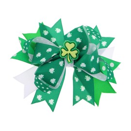 MERRYHAPY Irish Festival Hair Clip St Patrick's Day Multi Layer Bow Barrette for Thick Hair Stylish Shamrock Design Holiday Party Decoration for Women