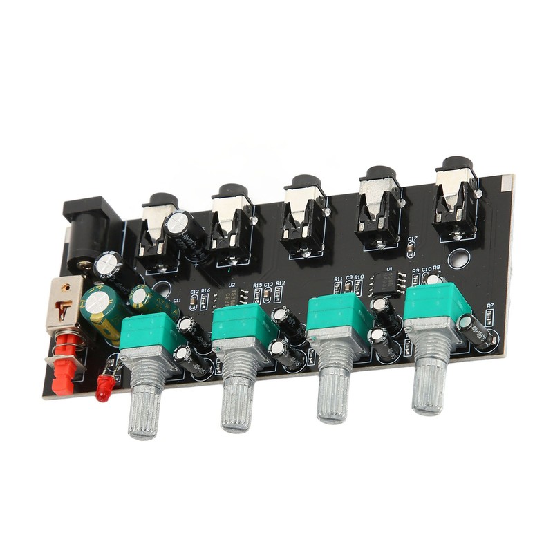 4 Way Stereo Mixer Board 4 In 1 Out Adjustable