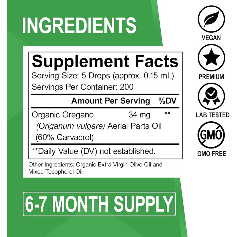 AUMUSON Candi Cleanse Support Supplement Drops - Oregano Oil Drops