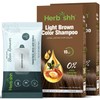 Herbishh Light Brown Hair Dye Shampoo with Color Remover Wipes