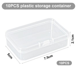 Pack of 10 Transparent Storage Boxes, Plastic Box with Lid, Rectangular Mini Storage Box, Portable Storage Box for Home, Multifunctional Storage Box
