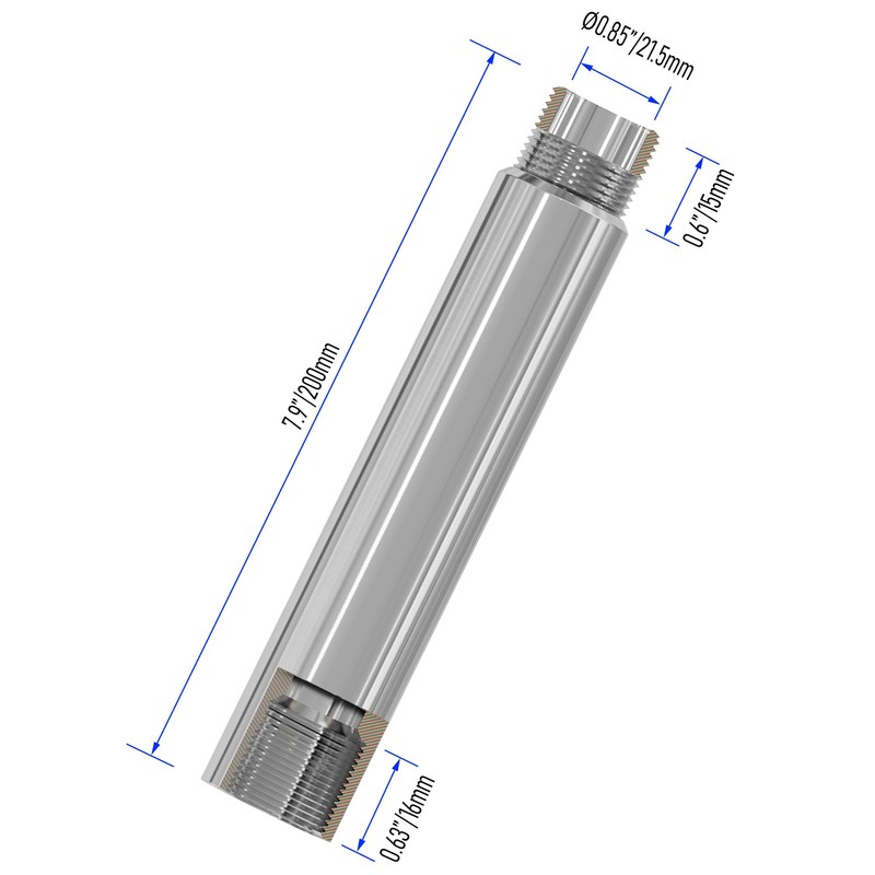 FOCMKEAS Shower Head Extension Arm Extender Stainless Steel 1/2PT Male