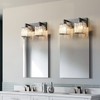 FDPBY Modern Bathroom Vanity Light 2-Lights Modern Black Crystal Bathroom