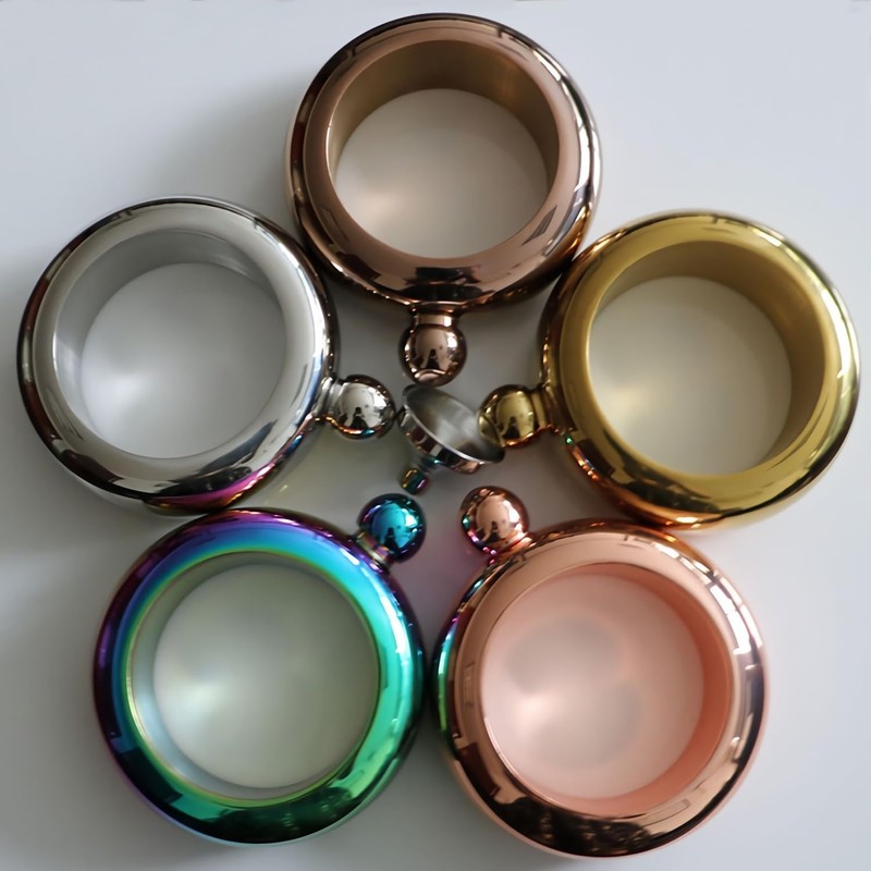 CNFLASK 3.5oz Copper Bracelet Flask 304 Stainless Steel Bangle Shaped
