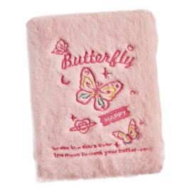 Carpeta De Tarjetas Fotográficas De Felpa De Mariposa, Rosa