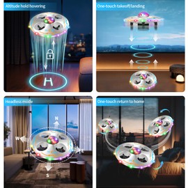 Charmofun Mini Drohne für Kinder, Drohne Kinder für Anfänger UFO 360°, RC Flugzeug Spielzeug Drone mit LED Lichtern, Kopflosem Modus, Quadrocopter mit 3 Akkus, Geschenke für Jungen und Mädchen (Weiß)