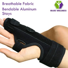 Mars Wellness Boxer Fracture Splint - 4th or 5th Metacarpal Splint Hand and Finger Brace - Broken Fingers, Wrist, Pinky and Hand Immobilizer - Large/X-Large