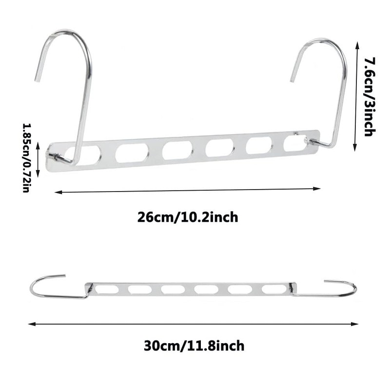 10 PCS Hangers Space Saving Metal Closet Organizers Saver Clothes