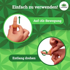 LAVAMED® Acupressure Rings (Pack of 12) Finger Massage Rings - Massage for Fingers - Finger Massage Ring with Improved Concept, Finger Rings for Finger Massage