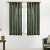 XTMYI Short Curtains for Bedroom,Pole Pocket Back Tab Linen Boho