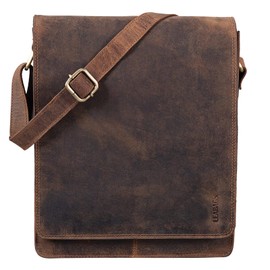 LEABAGS London Leather Shoulder Bag I Laptop Bag up to 13 inches I Messenger Bag Made of Genuine Buffalo Leather in Vintage Look I Shoulder Bag I Work Bag I 26 x 8 x 31 cm