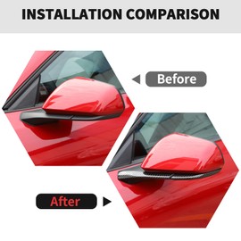 RT-TCZ Rearview Side Mirror Base Cover Trim Decoration Interior Accessories for Ford Mustang 2024 2025 (Black Carbon Fiber)