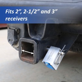 PACLOCK's TL80S-250 Trailer Hitch Lock, Buy American Act Compliant, 5/8" Pin for 2", 2-1/2", & 3" Receivers, Stainless Steel, High Security 6-Pin Cylinder, 1 Lock Keyed to a Number U-Pick! w/ 2 Keys