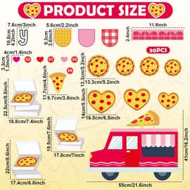 Valentine’s Day Pizza Classroom Bulletin Board Decorations Pizza Truck Heart Cutouts You Have A Pizza My Heart Bulletin Board Set Valentines Day Decor for Home School Office Pizza Party Supply