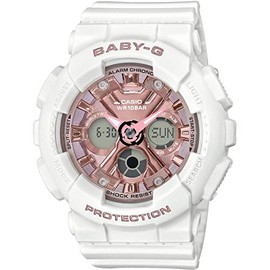 CASIO Women's Analogue Digital Quartz Watch with Resin Strap, White-rose gold, Sports