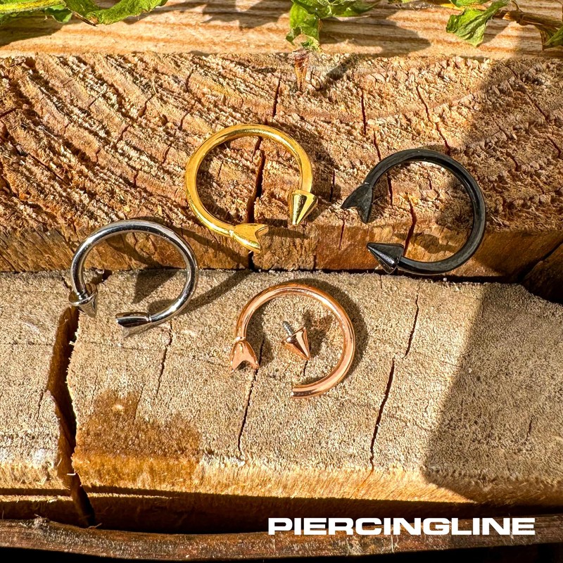 PIERCINGLINE Titanium Horseshoe Ring with Internal Thread Arrow Ear Piercing