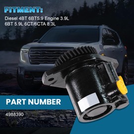 cycwer Power Steering Pump 4988390 for Diesel 4BT 6BT5.9 Engine 3.9L 6BT 5.9L 6CT/6CTA 8.3L