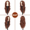 NAYOO Long Auburn Wavy Wig for Women 26 Inch Middle