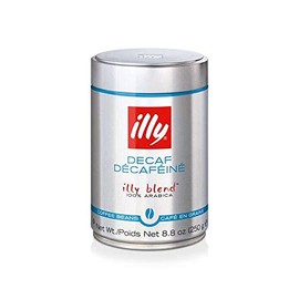illy Italian Whole Bean Decaffeinated Coffee, One Can, 8.8-ounces
