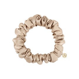 EVITA PERONI Silk Hair Ties - Skinny Hair Scrunchies for Women Girls, No Damage, No Crease, Hair Elastic, Sleep Hair Care - Champagne Gold