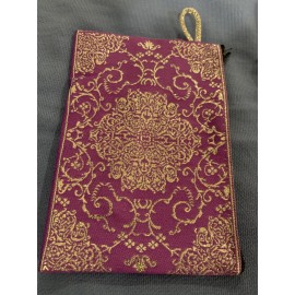 3 Pack Of Our Lady Gold Rosary Pouch 2 Sided Zippered Icon Cloth Case Coin Bag