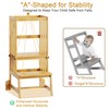 BAMBOOHOMIE Kids Kitchen Step Stool, Toddler Standing Tower Adjustable Height