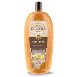 TIO NACHO Shampoo AntiEdad, Aporta nutrición y suavidad, con jalea real y extractos de romero, bardana, aloe vera y jojoba, Empaque 100 reciclado,... 