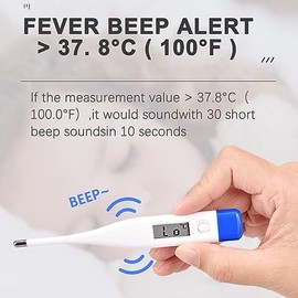Berrcom Digital Thermometer for Adults and Babies Oral, Underarm and Rectal Medical Thermometer for Fever Kids with Fever Alarm