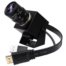 ELP Cámara USB HDMI 4K - Cámara web con zoom 4X de 2,8 a 12 mm con ajuste manual para computadora, TV, proyector, monitor