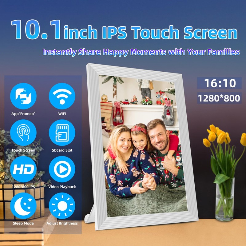 REUMAR 32GB Digital Photo Frame，10.1inch Smart WiFi Digital Picture Frame