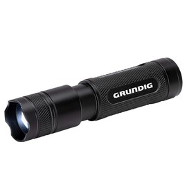 Grundig LED Torch 50 Lumen - 1W - Range 65M - 3 Lighting Modes: High, Low, Pulsating - Black