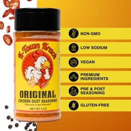 K-Town Krack Original Chicken Dust - BBQ Rub and Spice Blend for Chicken, Beef, Pork, Fish - Wing Rubs Seasoning and Grilling Rub, 5oz