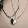 Patry 2 Collar Pareja Medio Corazón Metal Magnético Imán