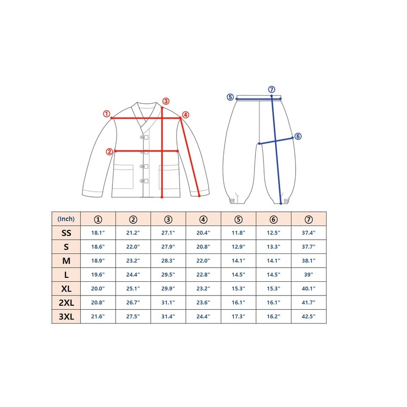 ILLANG Unisex Hanbok Set, Korea Traditional Clothing, Casual Modern Daily