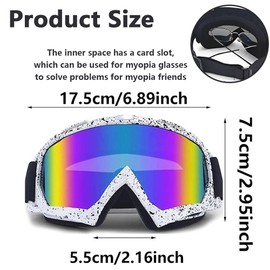 MOPQMKT Ski Snowboard Goggles 100% Protection Anti-Fog Over Goggles Winter Snow Goggles with Spherical Removable Lens Coloured Lens Suitable for Men and Women