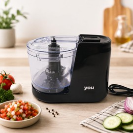 Mini Procesador Eléctrico Picador de Alimentos Compacto YOU 1.5 Tazas