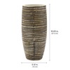 Elements 5.12x5.12x10.83 Inch Black and Gold Textured Ceramic Vase