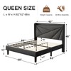 Einhomn Queen Size Upholstered Bed Frame with Charging Station, Platform