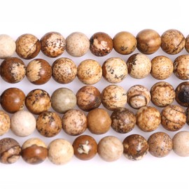 JOE FOREMAN 4mm Picture Jasper Beads for Jewelry Making Natural Gemstone Semi Precious Round 15"
