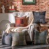 AmHoo Set of 2 Throw Pillow Covers Woolen Patchwork Checkered