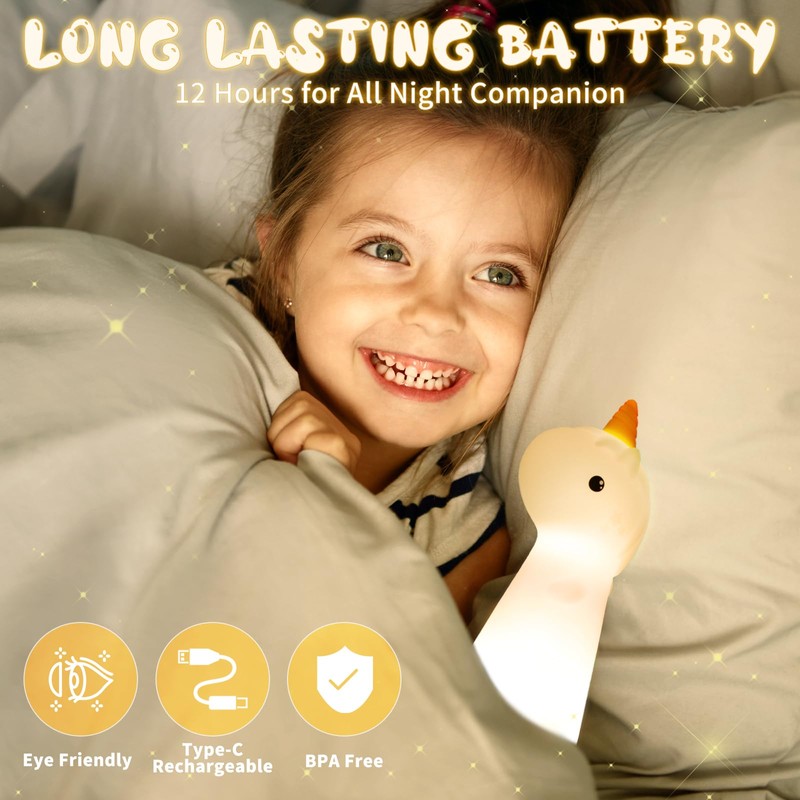 ShaArkMango Flashlight with Night Light for Kids Rechargeable LED Dimmable