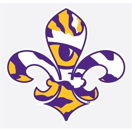 LSU Tigers TIGER EYE FLEUR DE LIS Logo 4" Vinyl Decal Car Truck Sticker